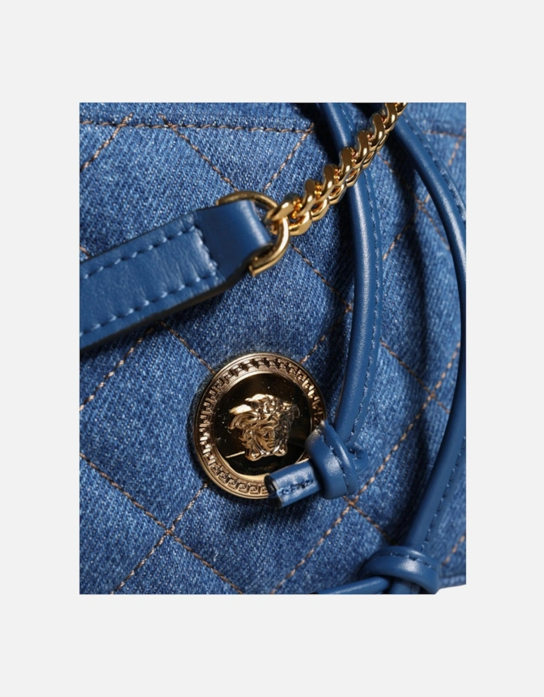 Crossbody Bag with Detachable Strap and Logo Hardware Women - Blue