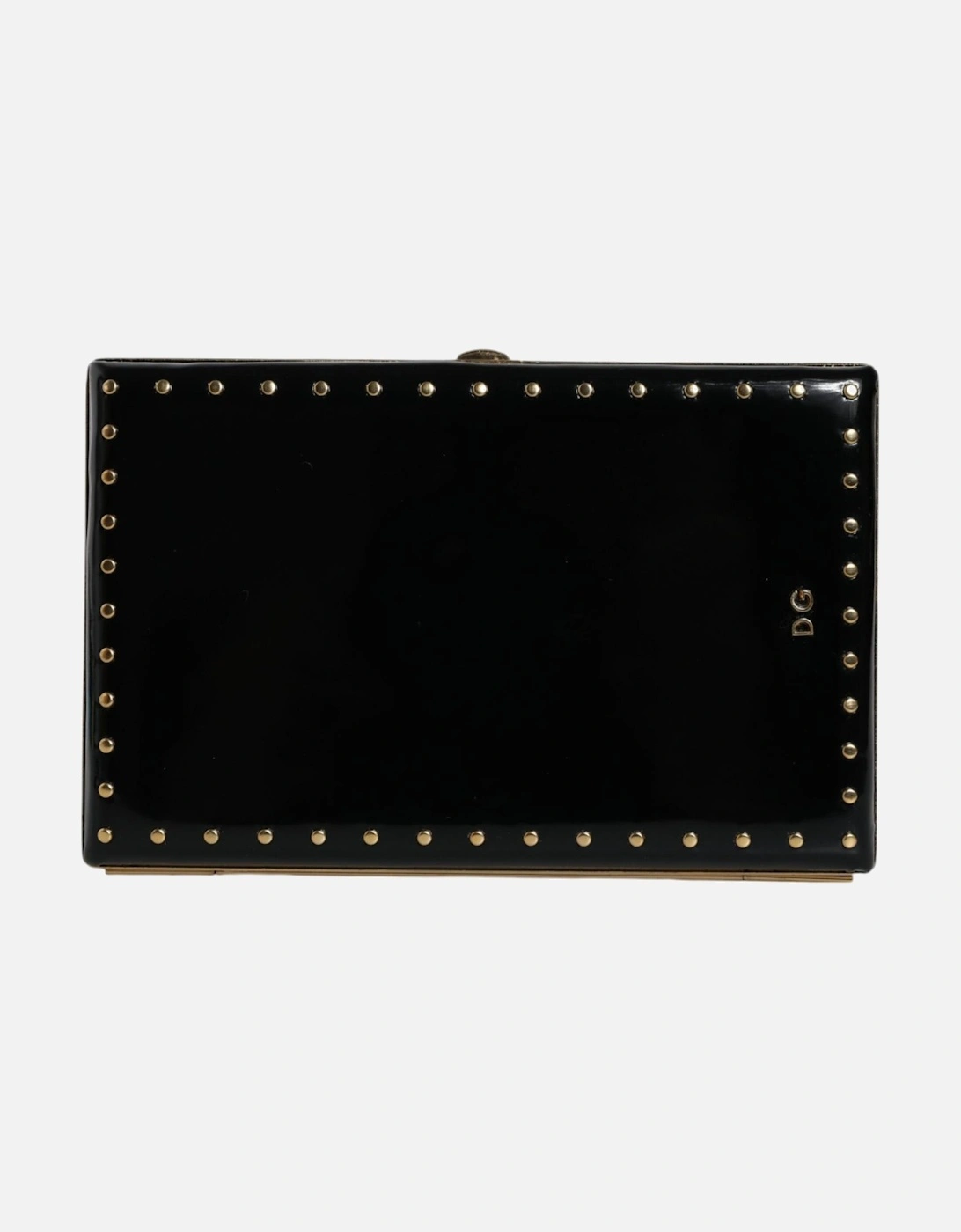 Dolce & Gabbana Women's Black Miniature Leather Clutch With Gold Detailing - Clutch Bags - Size: One Size