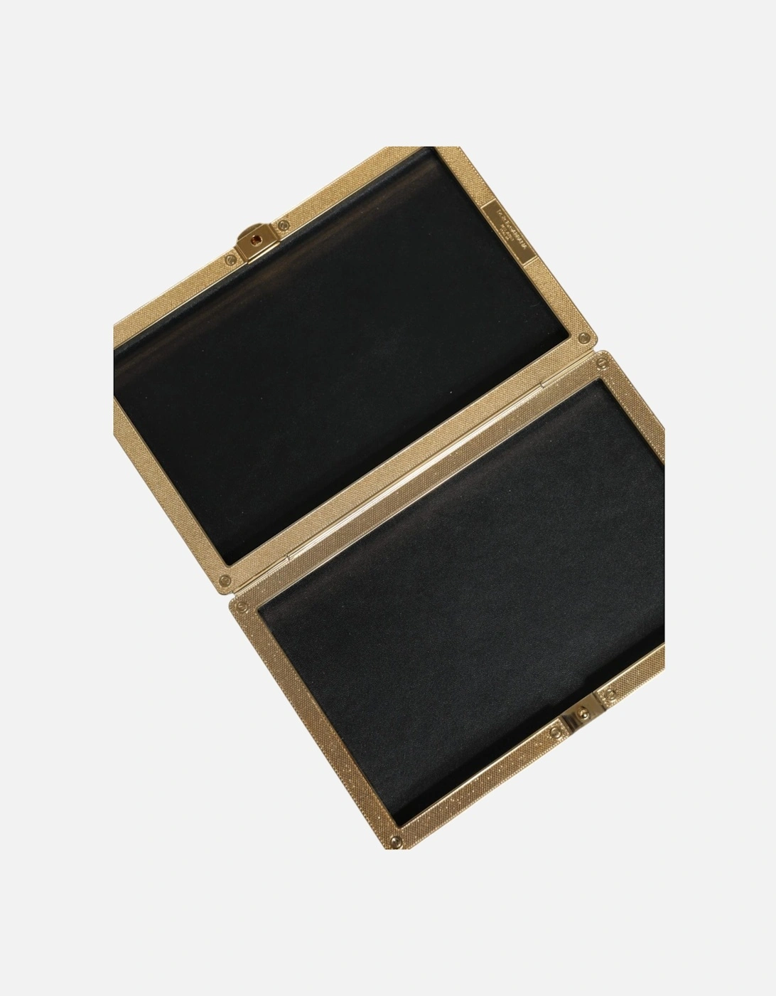 Miniature Leather Clutch with Gold Detailing Women - Black Clutch Bags