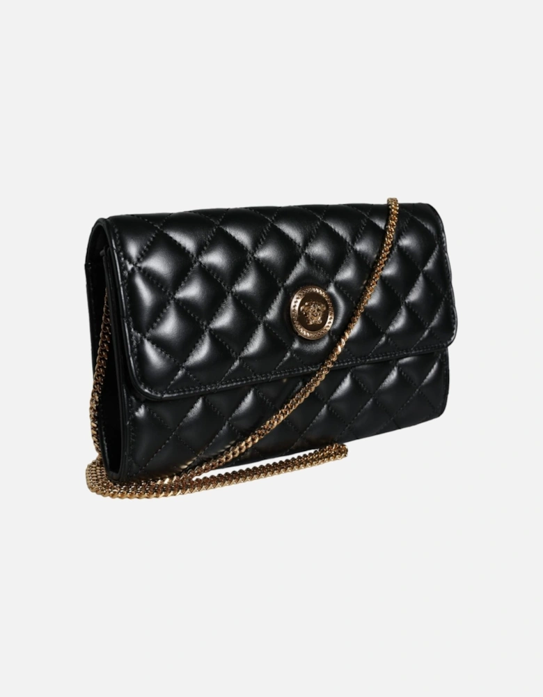 Black Quilted Nappa Leather Crossbody Shoulder Bag Women Crossbody