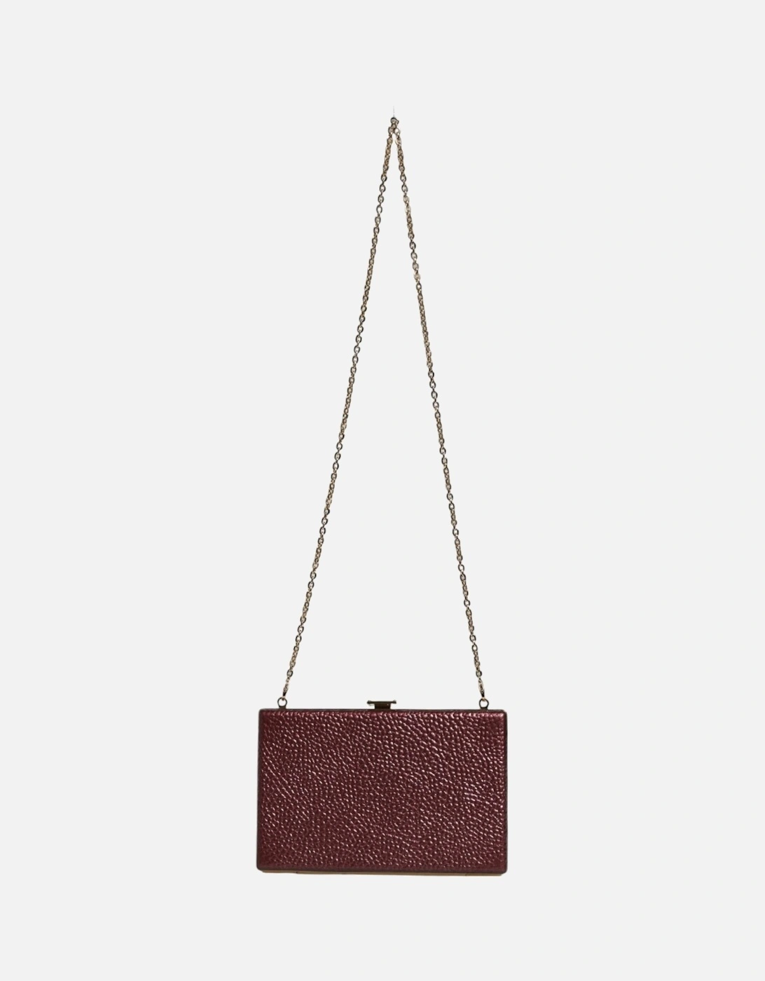 Miniature Leather Clutch with Gold Detailing Women - Maroon Clutch