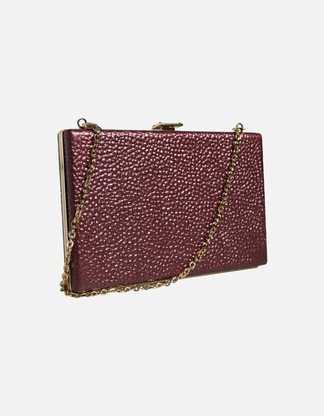 Miniature Leather Clutch with Gold Detailing Women - Maroon Clutch