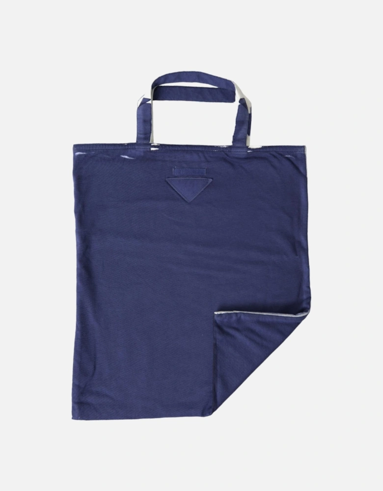 Blue Fabric Shopping Tote Bag Women