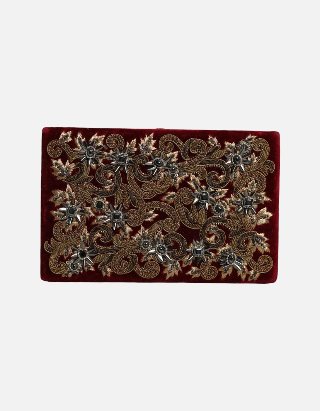 Dolce & Gabbana Women's Red Miniature Clutch Wallet With Gold Baroque Crystal Detailing - Size: One Size