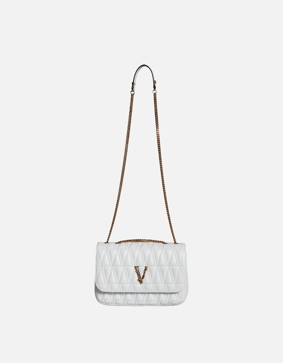 Crossbody Bag with Adjustable Strap and Logo Hardware Women - White