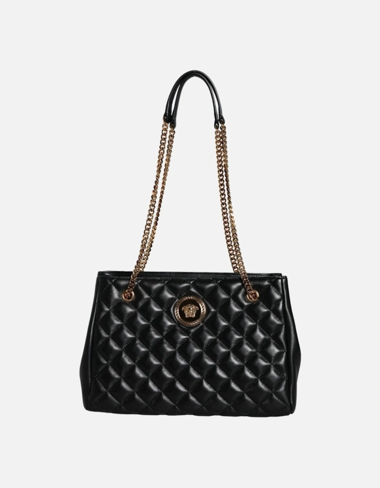 Black Quilted Nappa Leather Shoulder Chain Strap Bag Women Shoulder