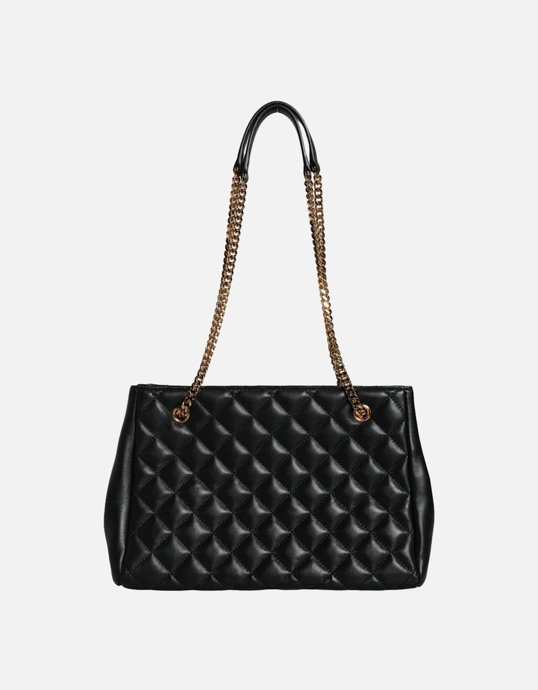 Black Quilted Nappa Leather Shoulder Chain Strap Bag Women Shoulder