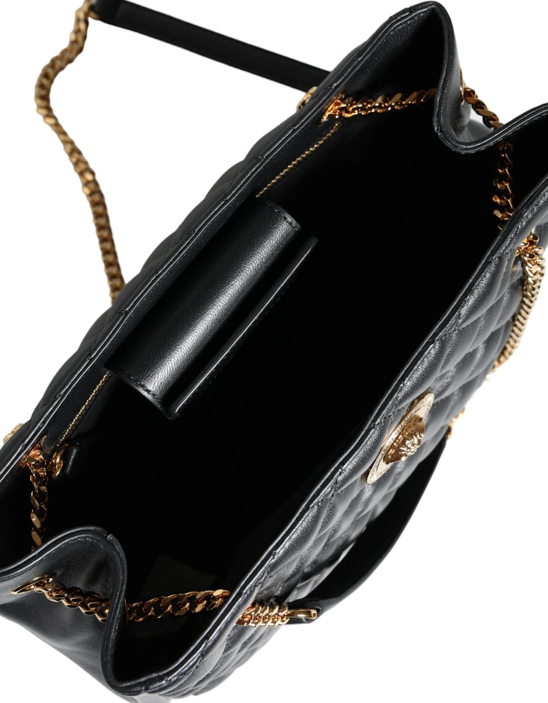 Black Quilted Nappa Leather Shoulder Chain Strap Bag Women Shoulder