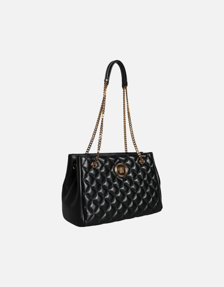 Black Quilted Nappa Leather Shoulder Chain Strap Bag Women Shoulder