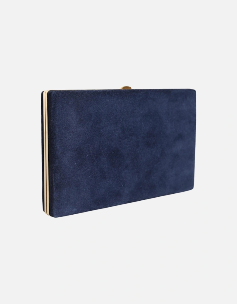 Miniature Clutch Purse with Gold Metal Detailing Women - Blue Clutch