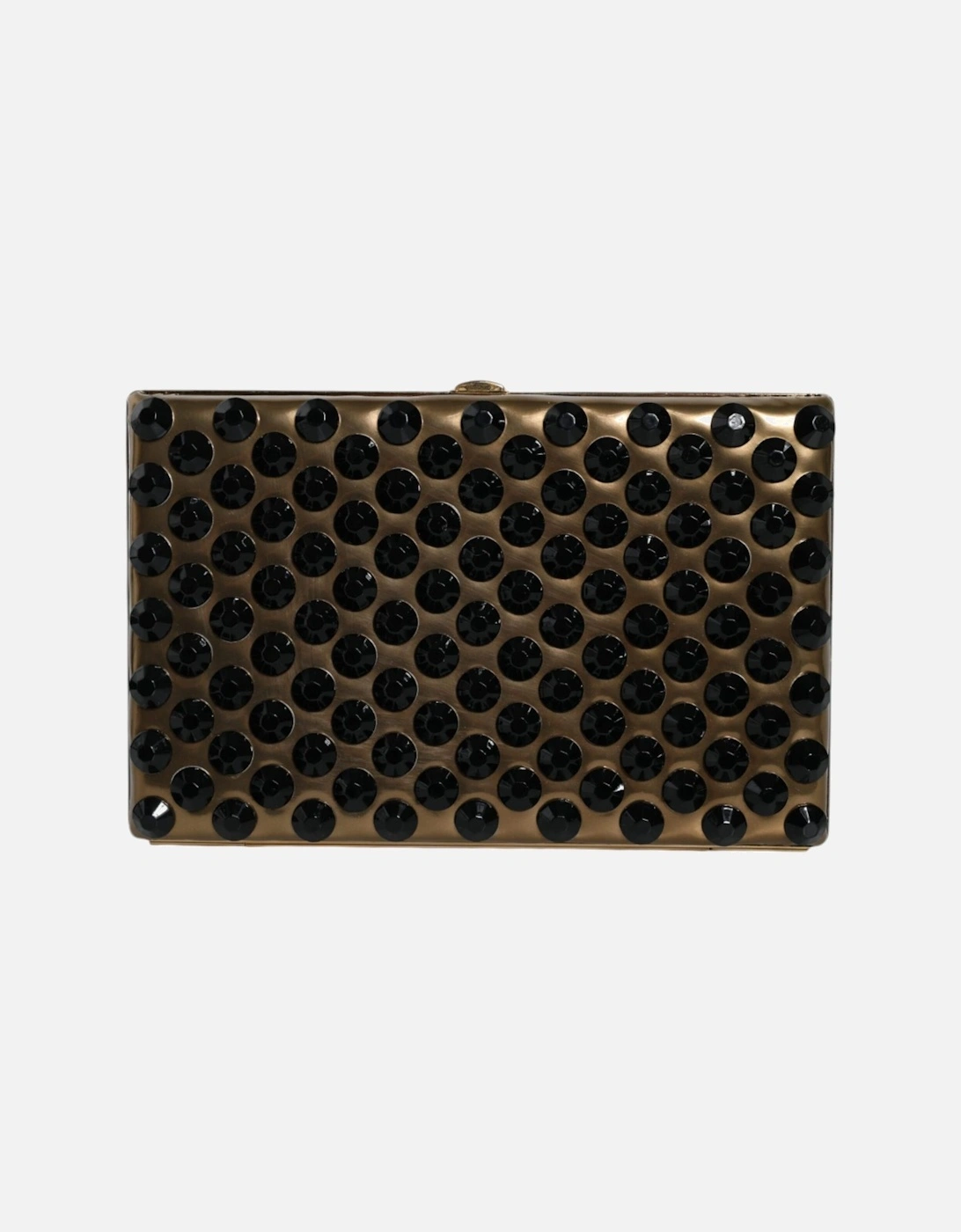 Miniature Leather Clutch with Black Crystal Detailing Women - Gold