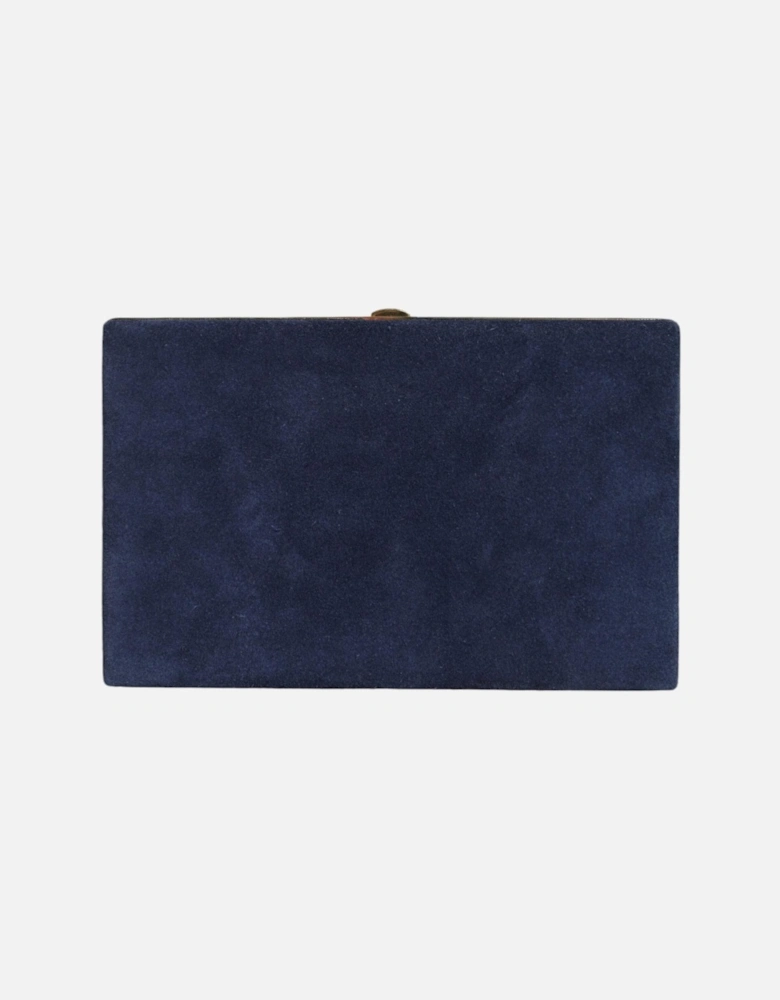 Miniature Clutch Purse with Gold Metal Detailing Women - Blue Clutch