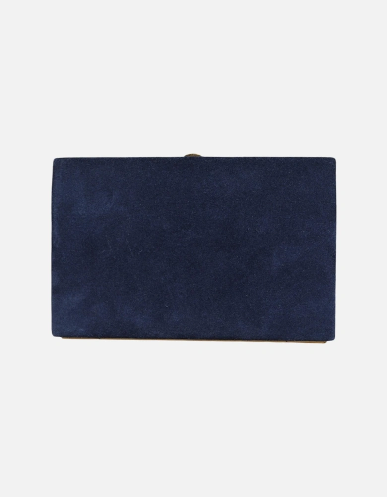 Miniature Clutch Purse with Gold Metal Detailing Women - Blue Clutch