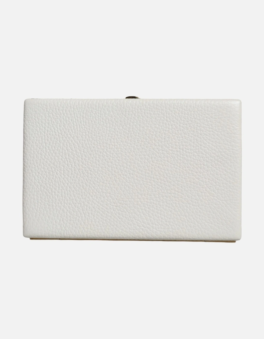 Dolce & Gabbana Women's White Miniature Leather Clutch Purse With Gold Detailing - Size: One Size