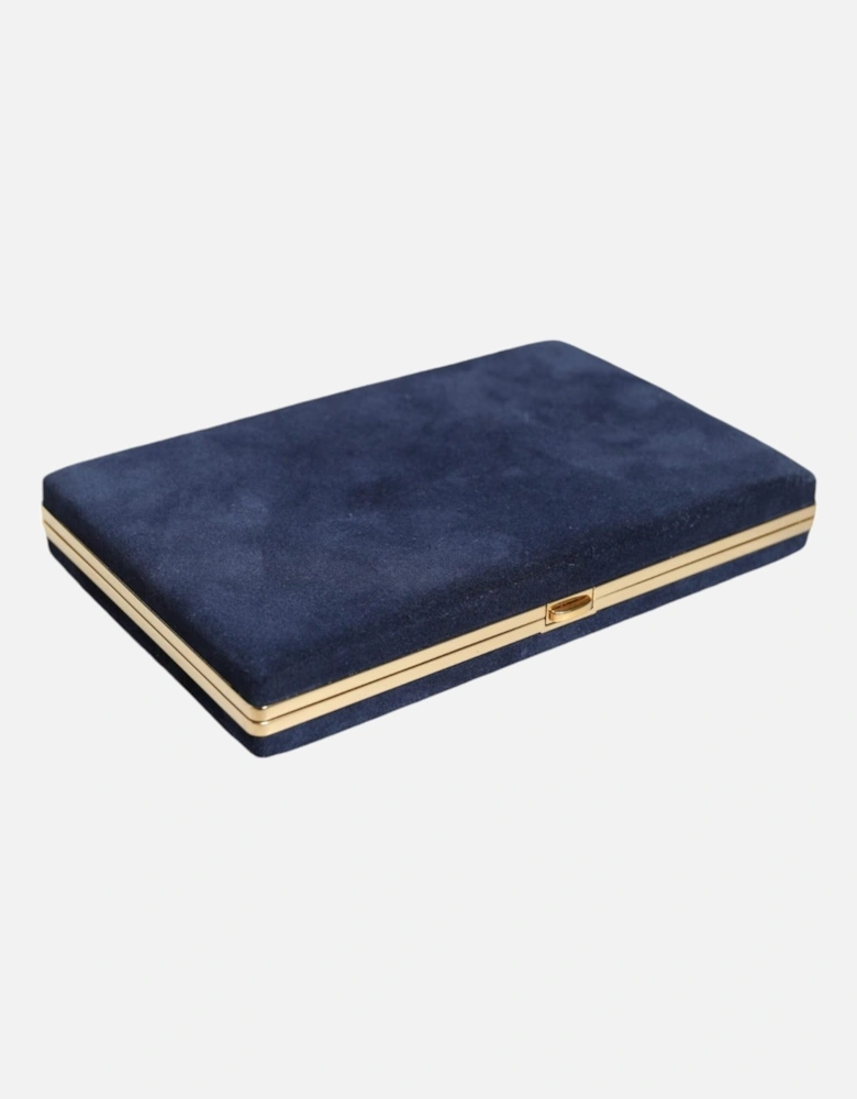 Miniature Clutch Purse with Gold Metal Detailing Women - Blue Clutch