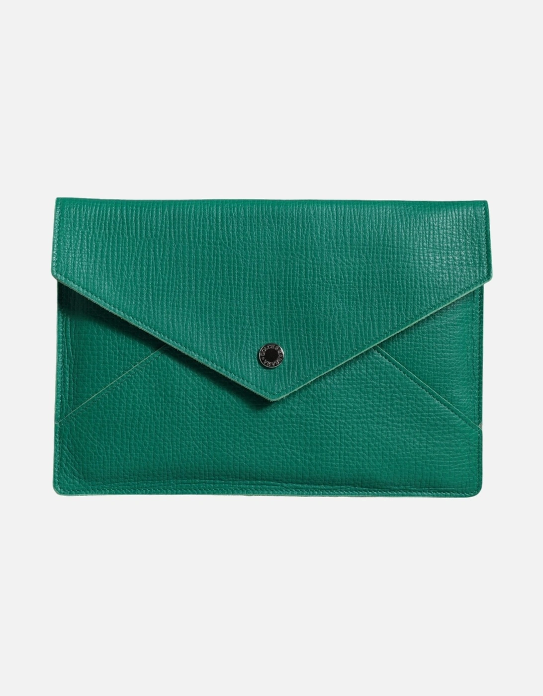 Leather Tablet Pouch with Snap Closure Women - Green Clutch Bags, 7 of 6