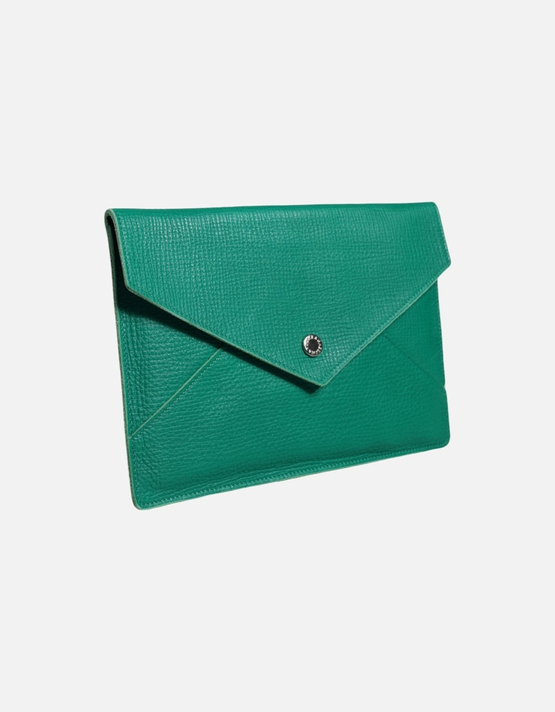 Leather Tablet Pouch with Snap Closure Women - Green Clutch Bags