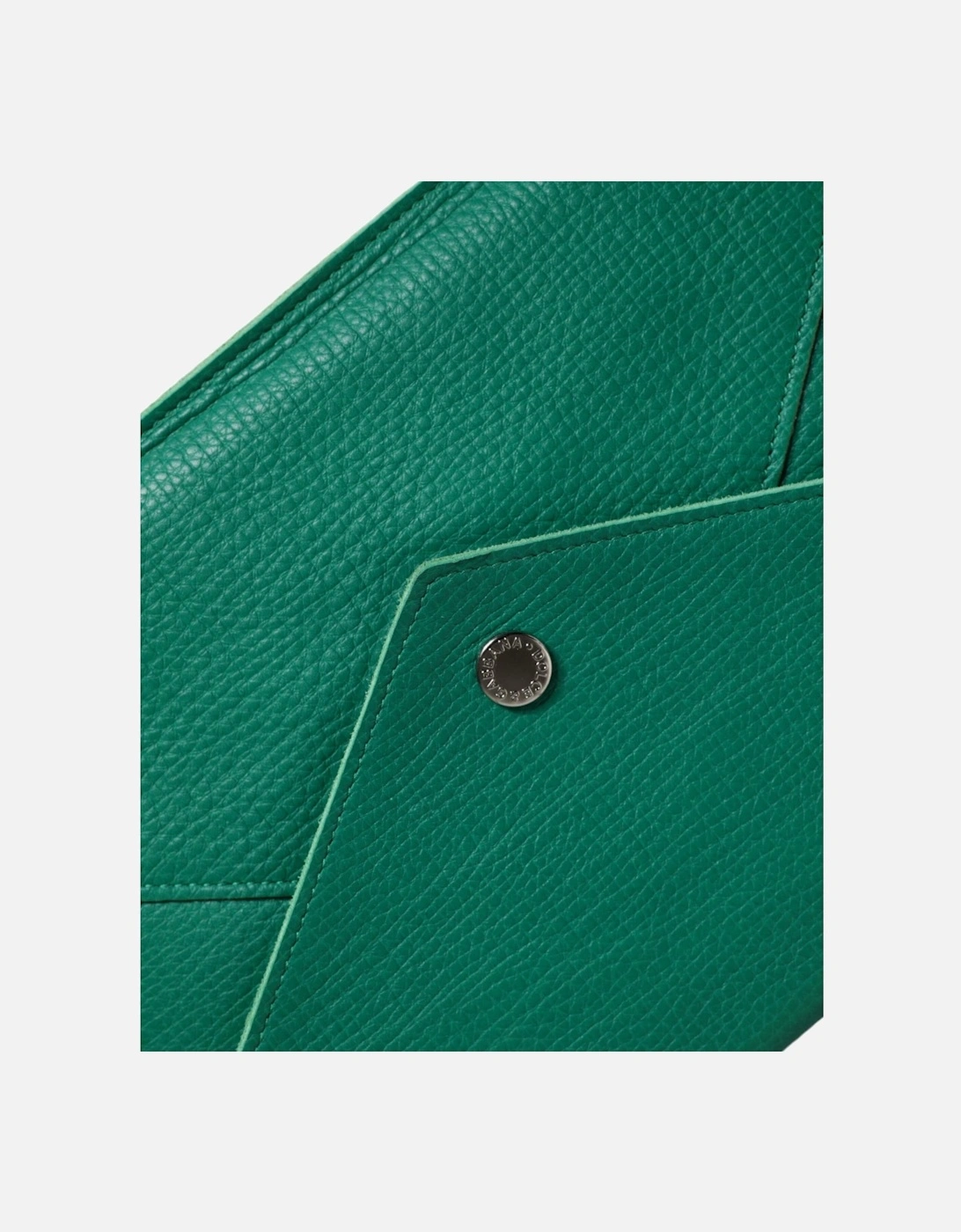 Leather Tablet Pouch with Snap Closure Women - Green Clutch Bags