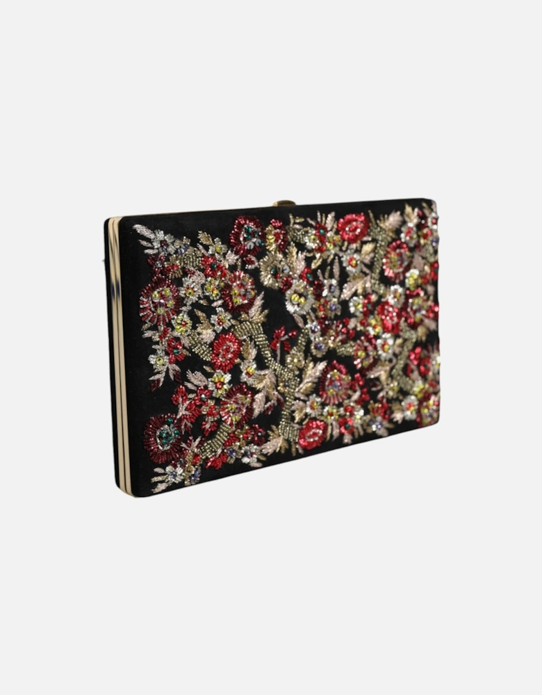 Miniature Suede Clutch with Gold Detailing Women - Multicolor Clutch