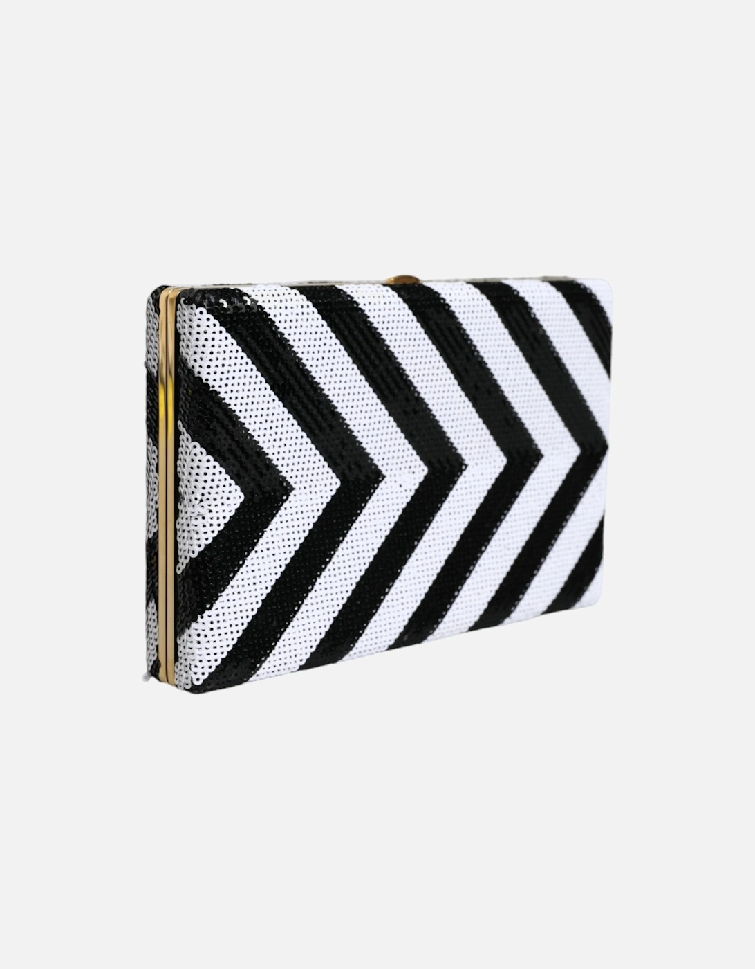 Miniature Clutch Wallet with Gold Metal Detailing Women - Blackwhite