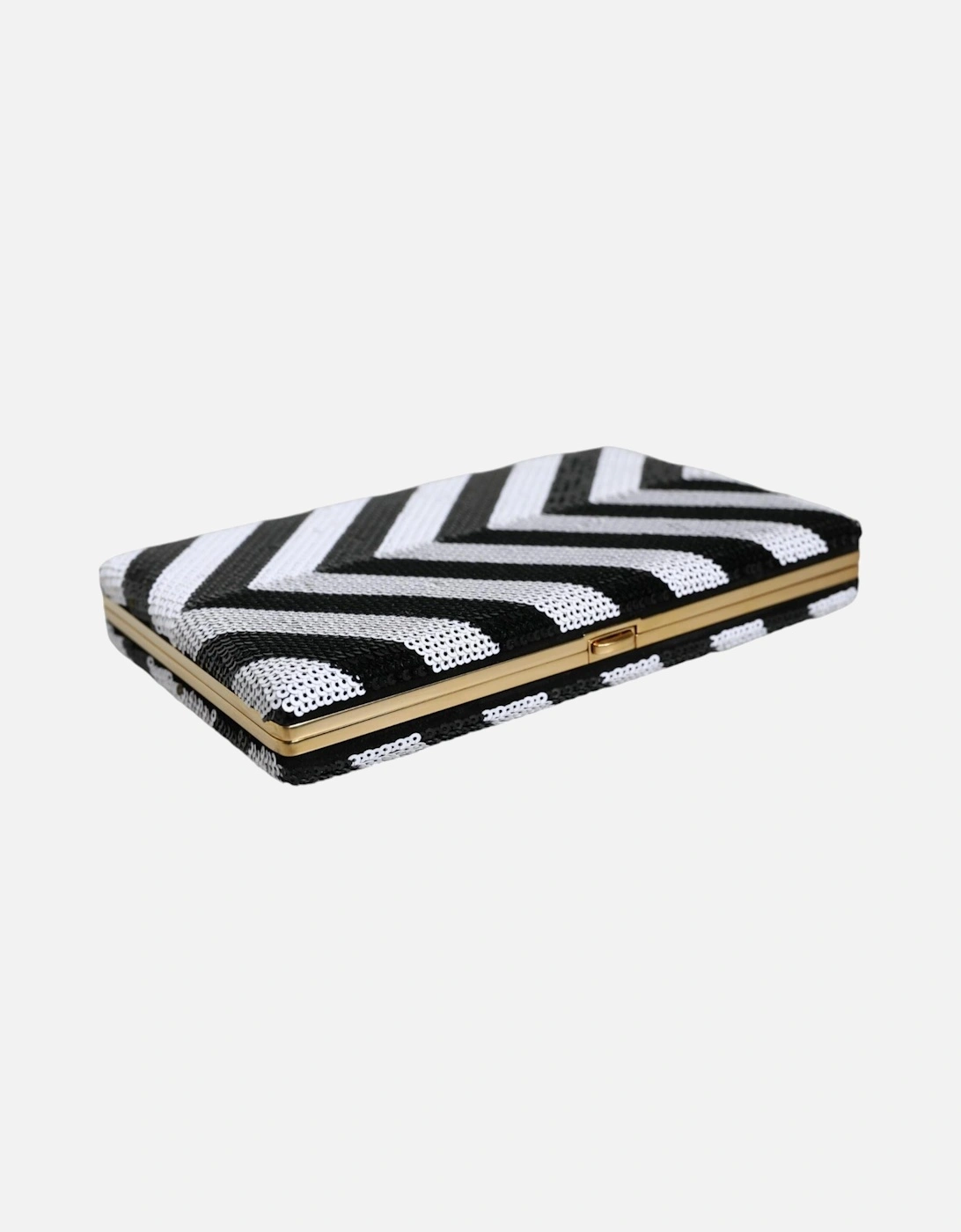 Miniature Clutch Wallet with Gold Metal Detailing Women - Blackwhite