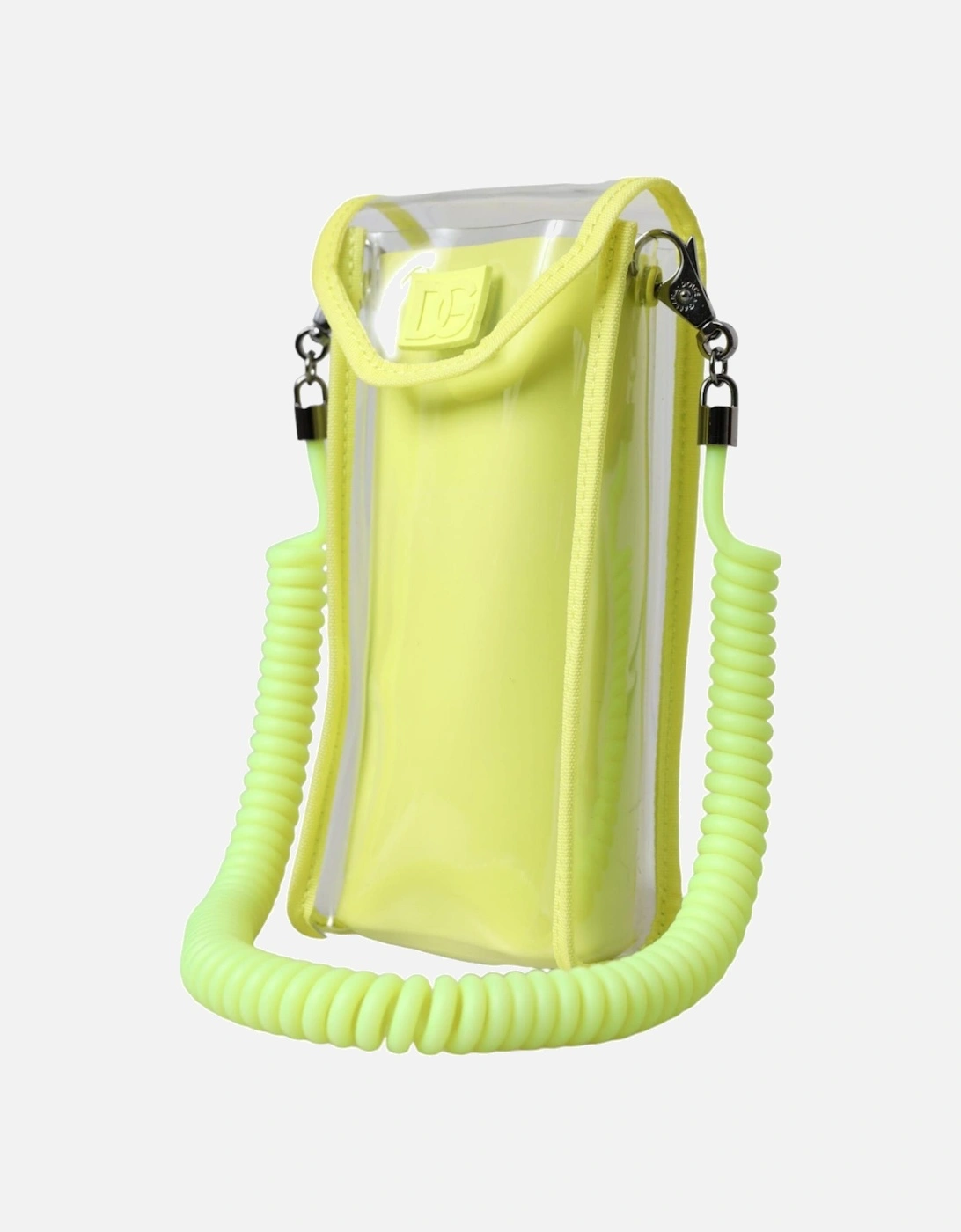 Embossed Logo Card Holder Wallet with Neck Strap Women - Yellow