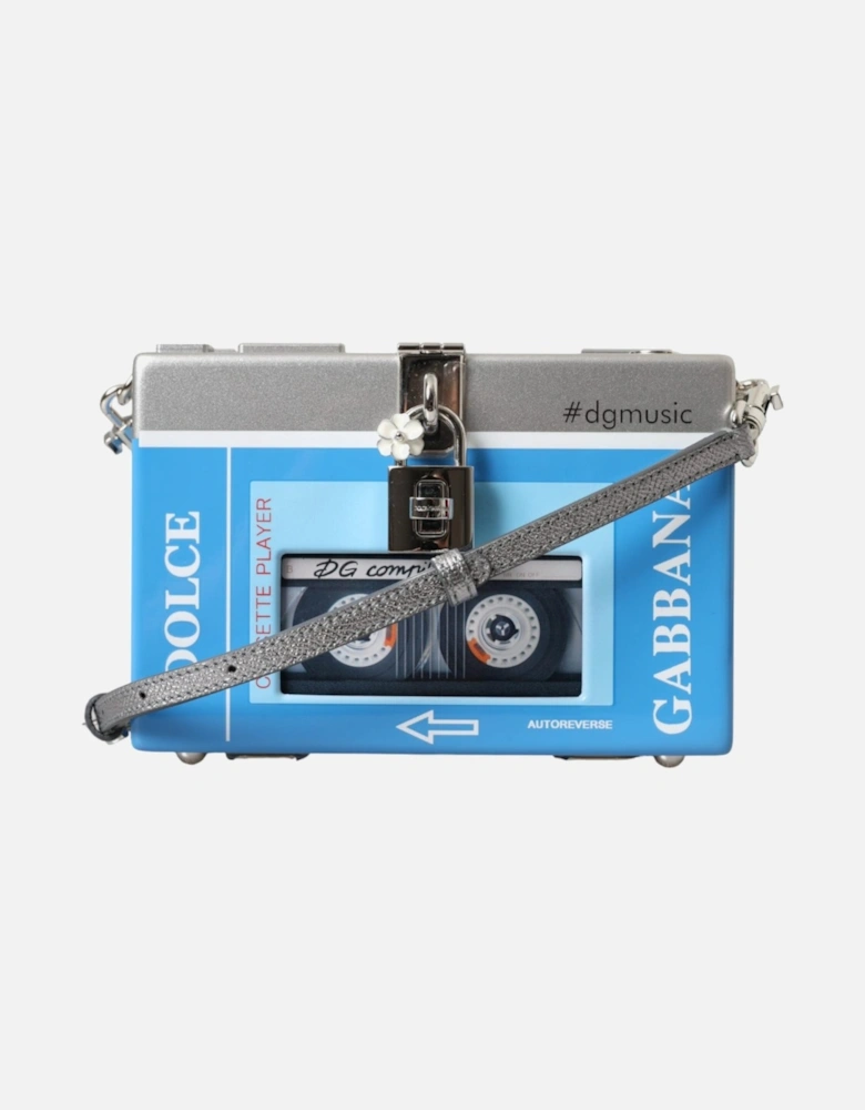 Painted Wood Clutch with Walkman Design and Enamel Embellishment Women