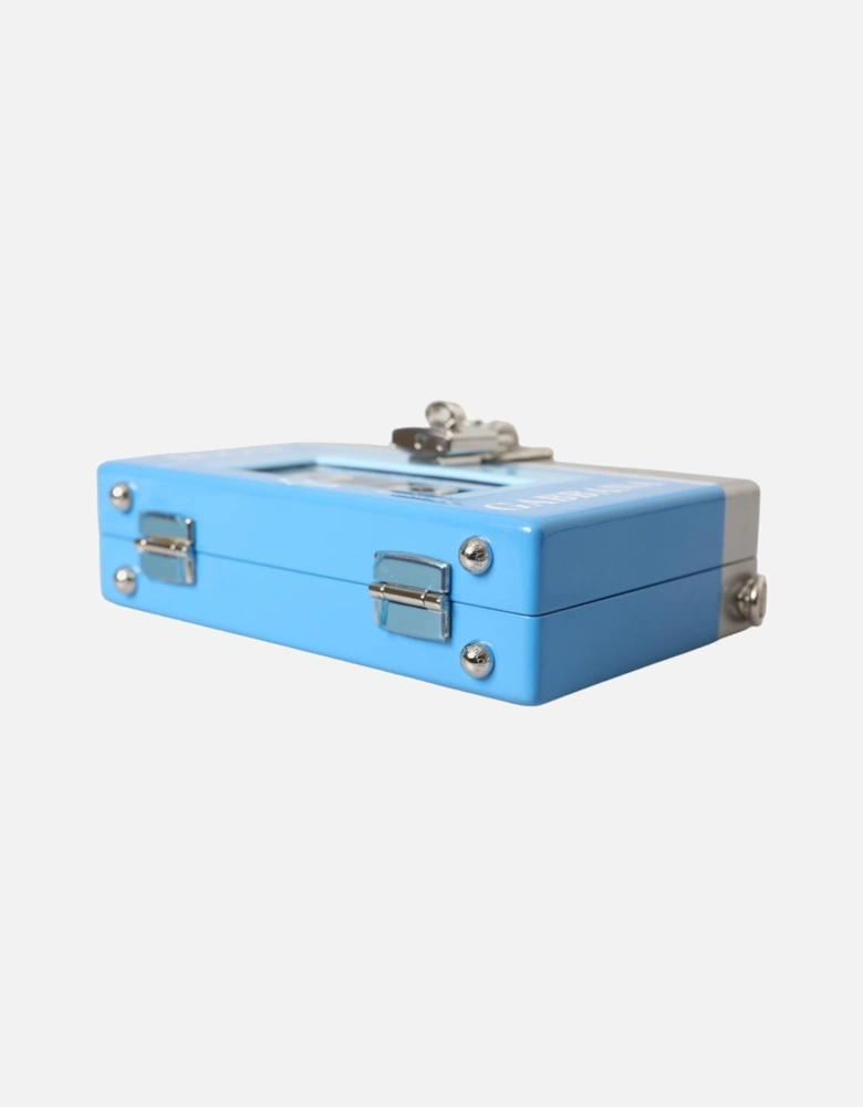 Painted Wood Clutch with Walkman Design and Enamel Embellishment Women