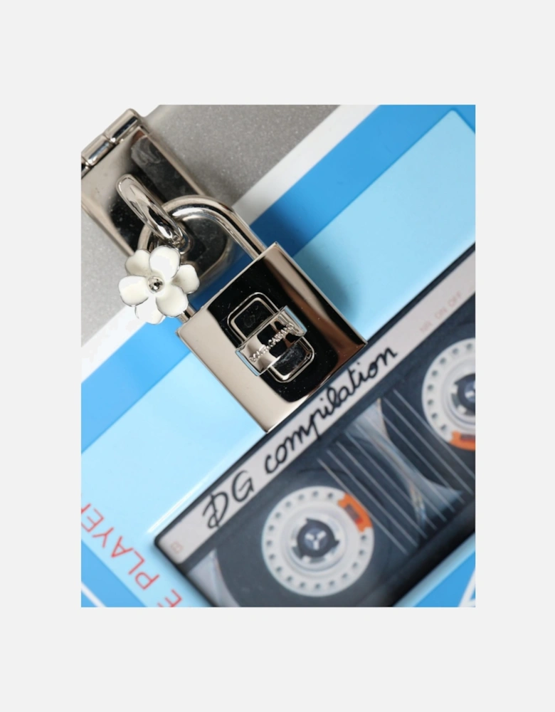 Painted Wood Clutch with Walkman Design and Enamel Embellishment Women