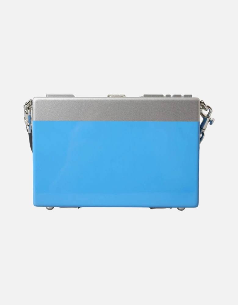 Painted Wood Clutch with Walkman Design and Enamel Embellishment Women
