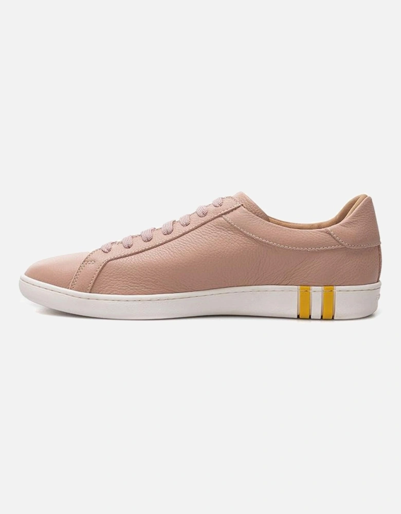 Elegant Cotton Leather Sneakers - Pink Women