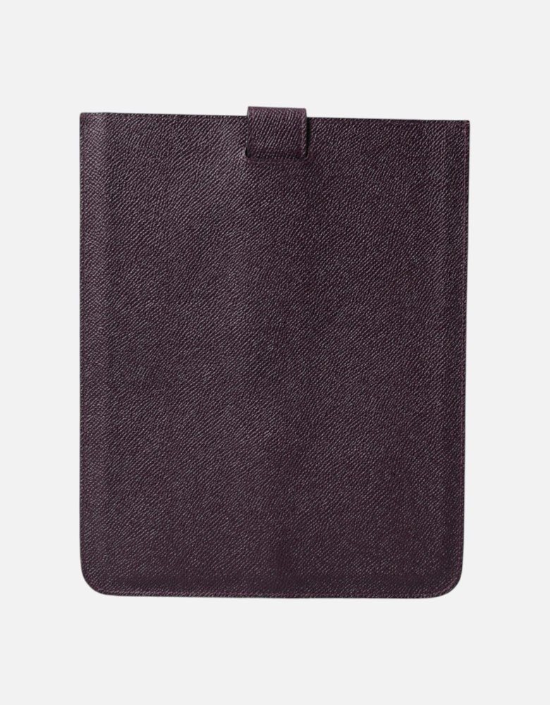 Leather Tablet Pouch with Metal Hardware and Logo Details. Women -