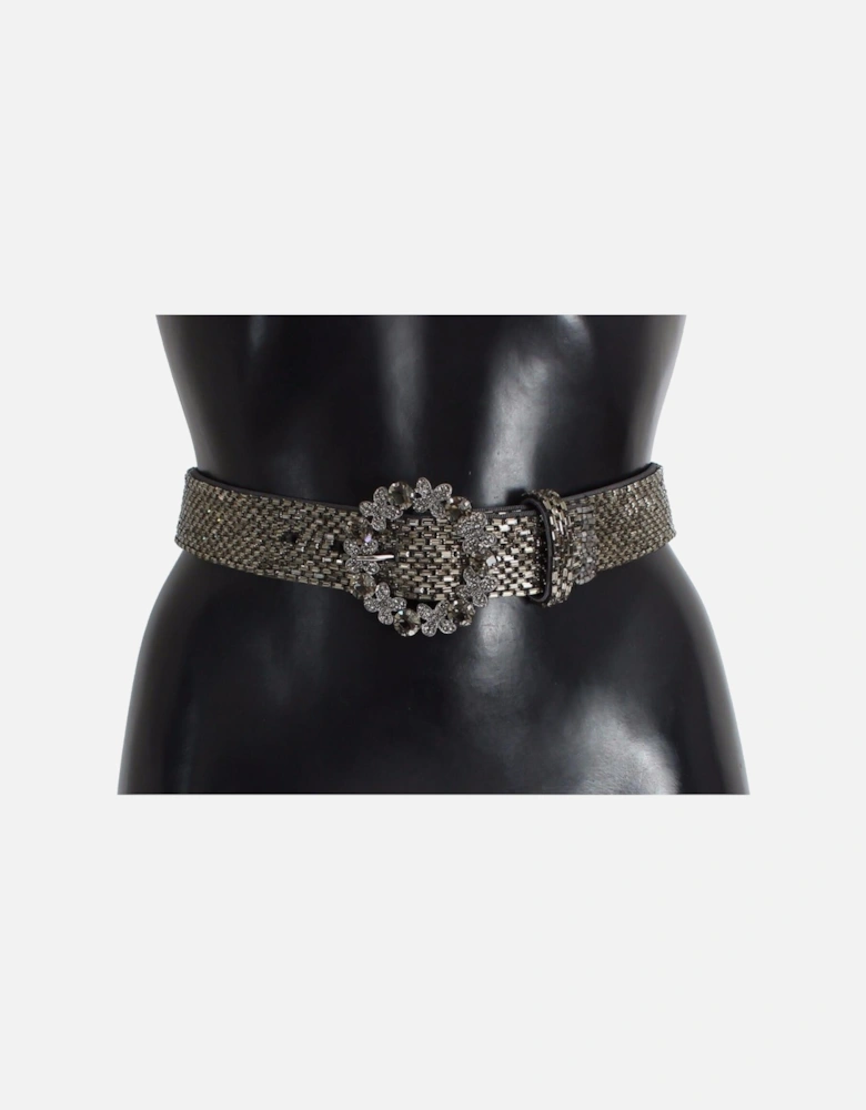 Crystal Embellished Grey Belt Women - Multicolor