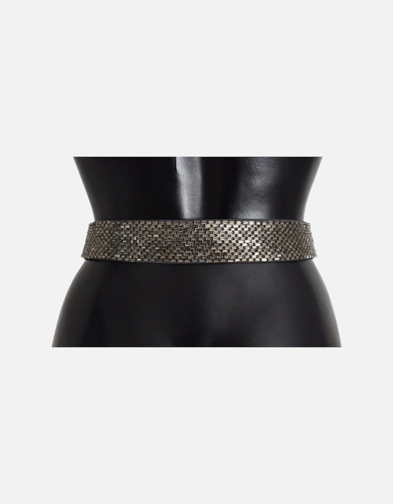 Crystal Embellished Grey Belt Women - Multicolor