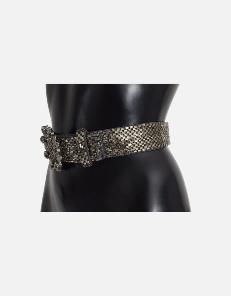Crystal Embellished Grey Belt Women - Multicolor