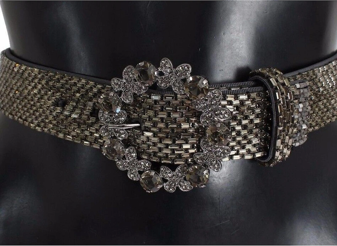 Crystal Embellished Grey Belt Women - Multicolor