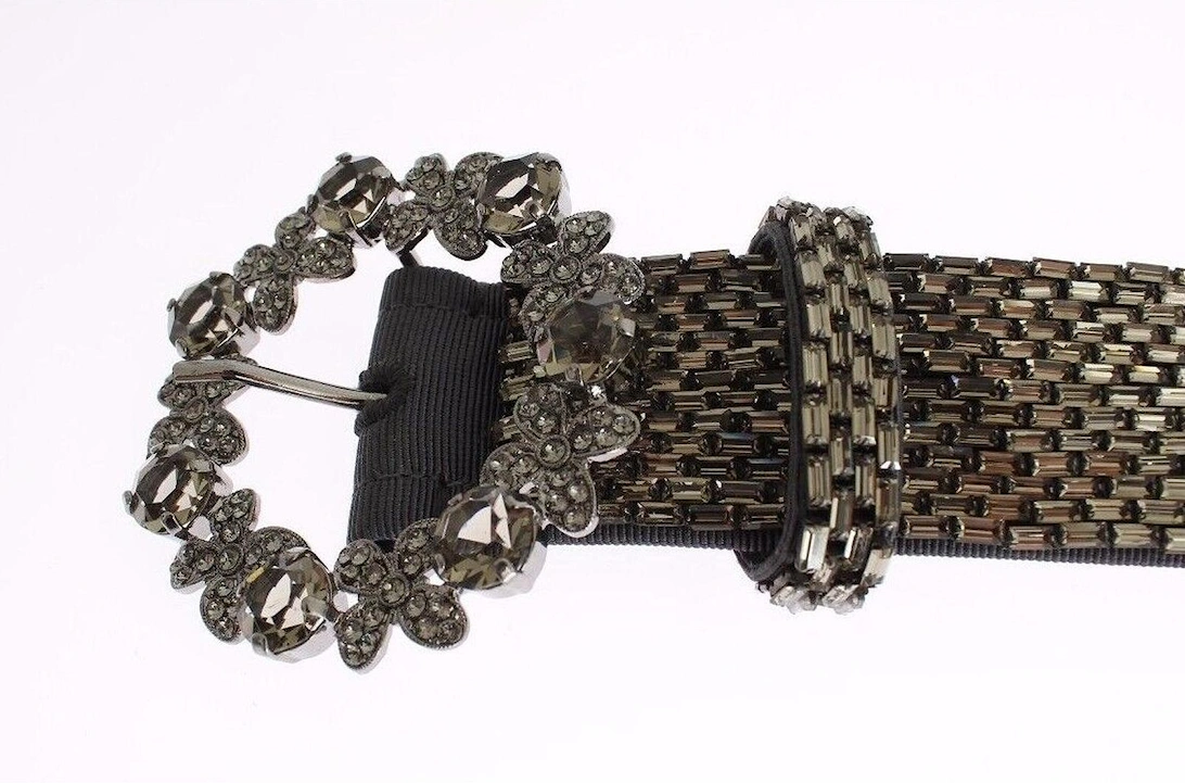Crystal Embellished Grey Belt Women - Multicolor