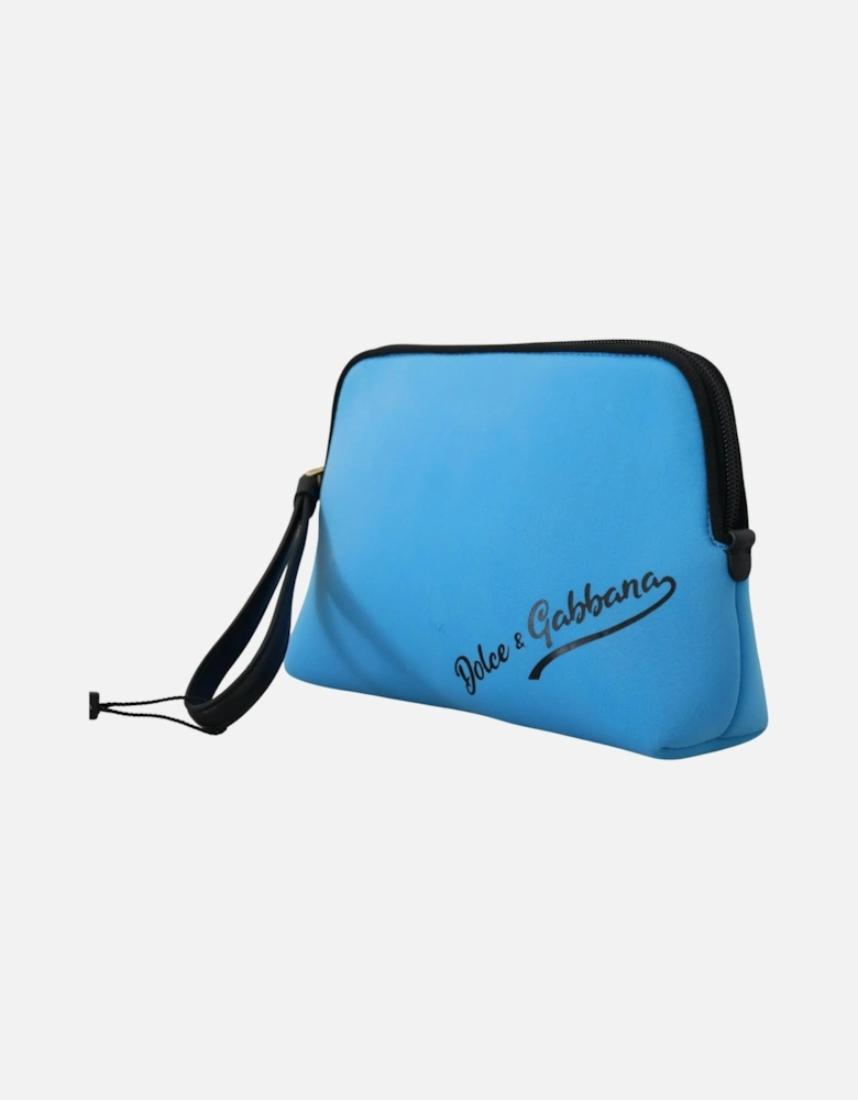 Neoprene Cosmetic Case Light Blue Women Handbags