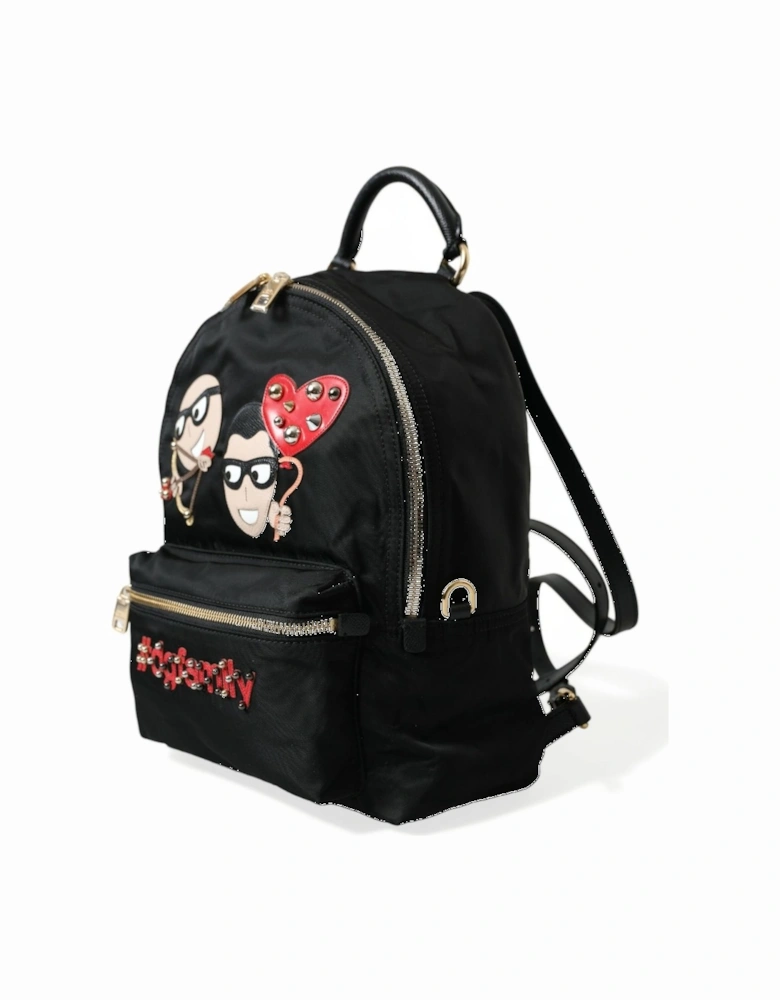 Embellished Backpack Bag with Gold Metal Detailing Women - Black