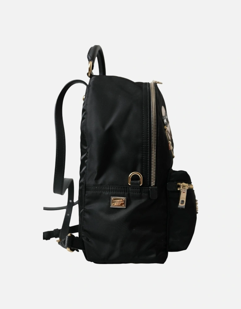 Embellished Backpack Bag with Gold Metal Detailing Women - Black