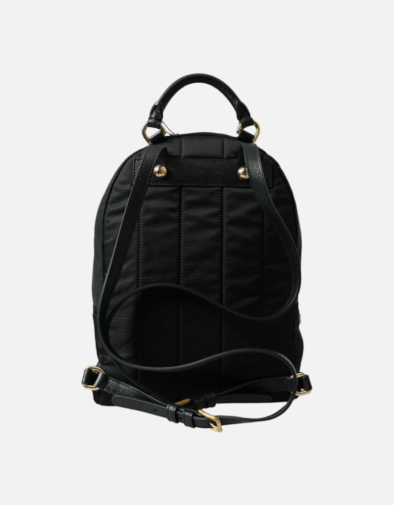 Embellished Backpack Bag with Gold Metal Detailing Women - Black