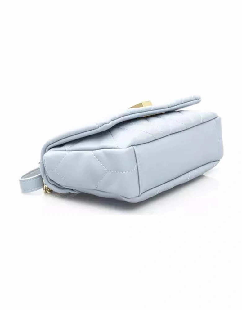 Elegant Light Blue Shoulder Bag with Golden Accents Women