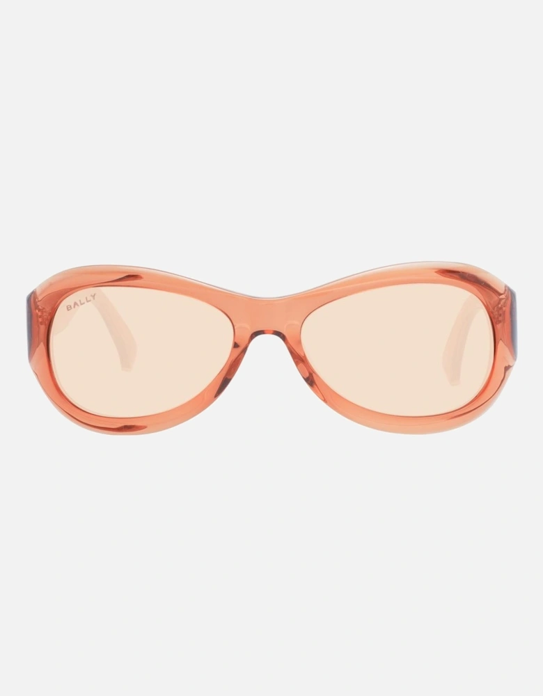 Brown Oval Mirrored Sunglasses with UV Protection Unisex
