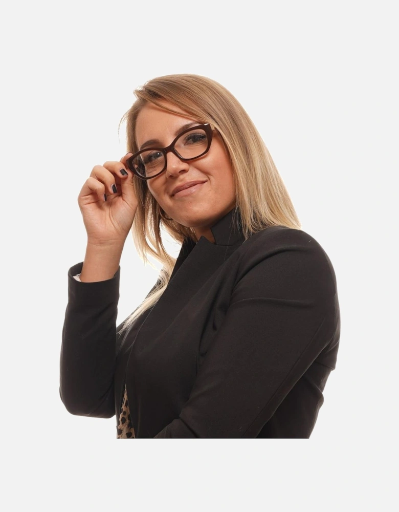 Brown Cat Eye Glasses with Demo Lenses and Branded Case Women Frames