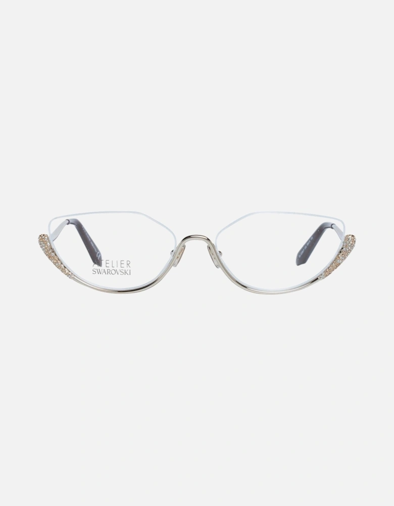 Gold Cat Eye Metal Frame Glasses with Demo Lenses Women