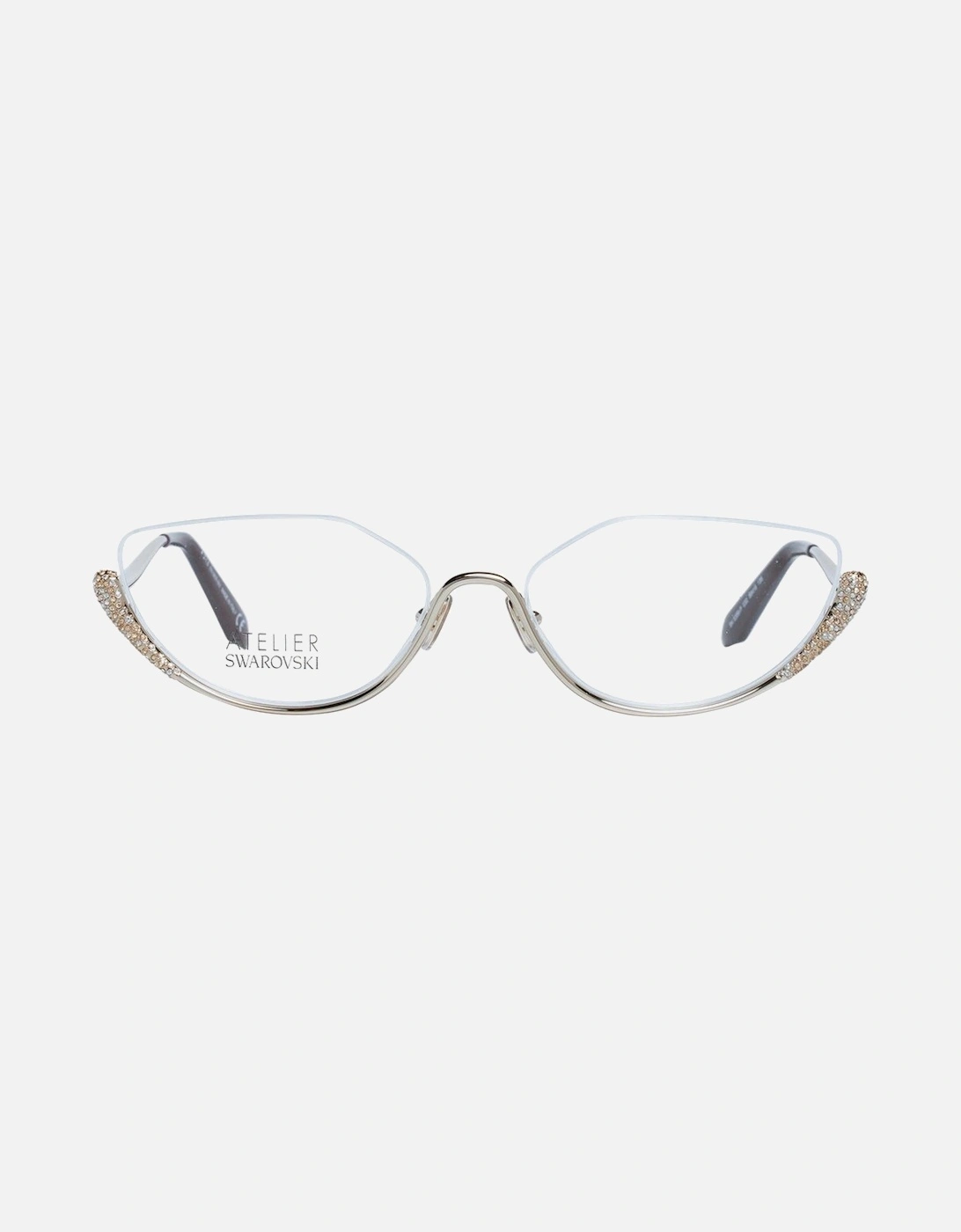 Gold Cat Eye Metal Frame Glasses with Demo Lenses Women