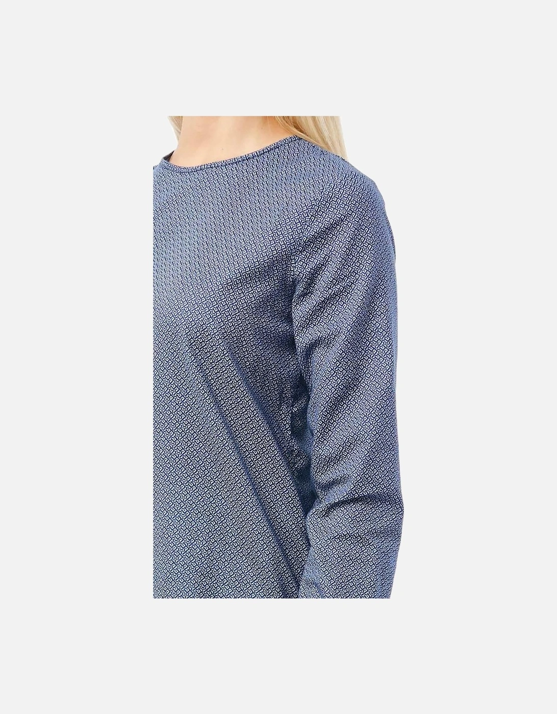 Long Sleeve Blouse AllOver Print Women - Blue Shirts