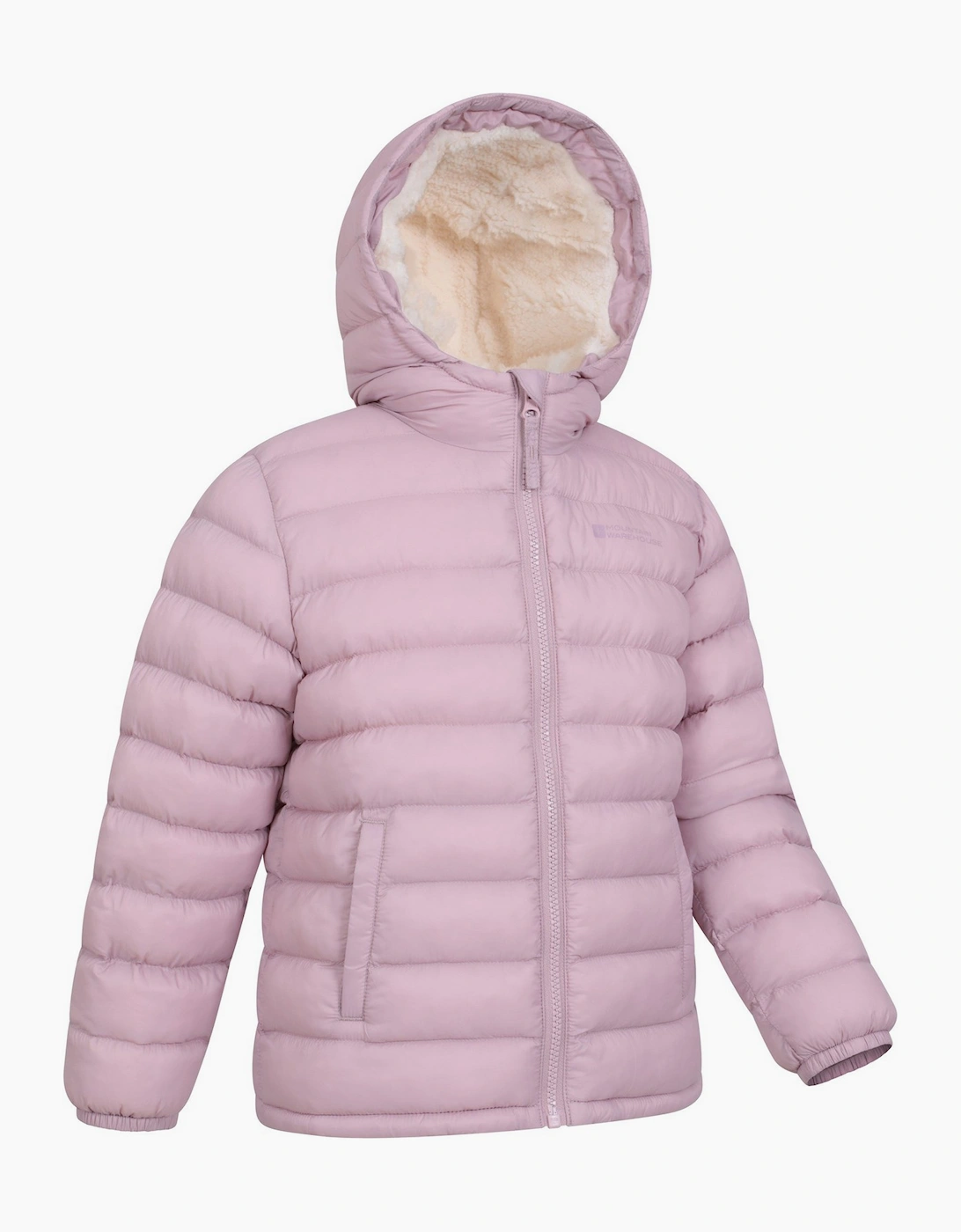 Mountain Warehouse Pink Childrens/Kids Seasons Faux Fur Lined Padded Jacket - Pale - 11-12 Years - Pale - 100% Polyamide - Image 2