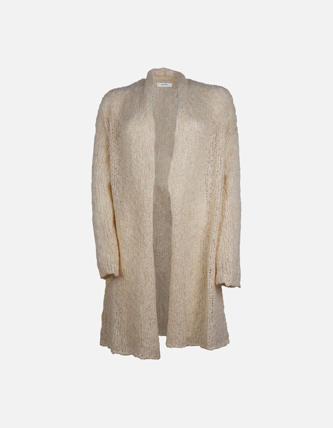 Wool Blend Cardigan Dress - No Pockets Women - Beige Dresses, 3 of 2