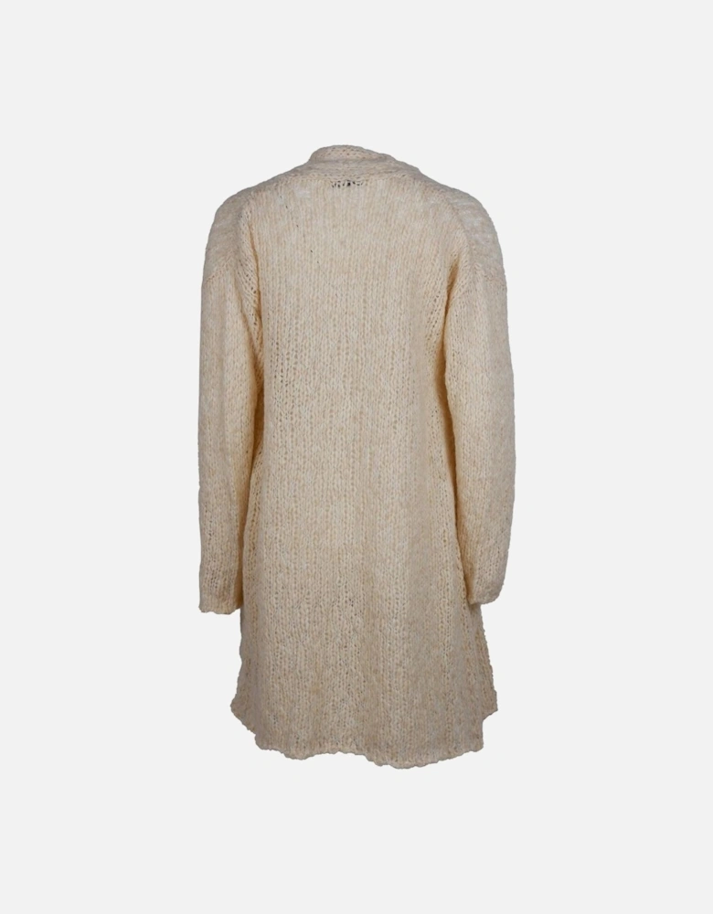 Wool Blend Cardigan Dress - No Pockets Women - Beige Dresses
